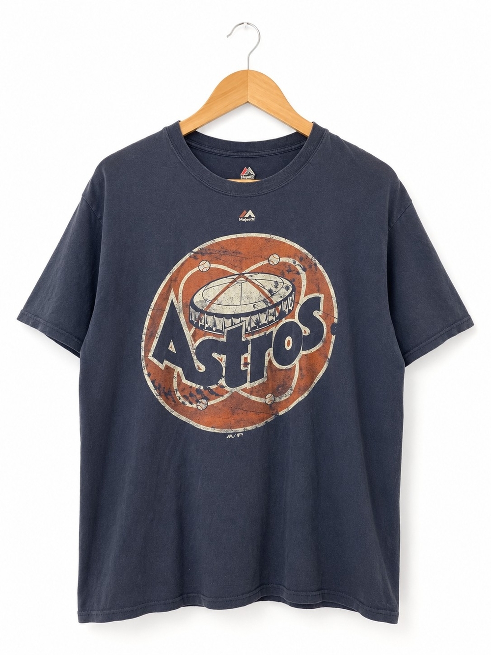 Majestic Navy Houston Astros Graphic Tee with Orange Logo
